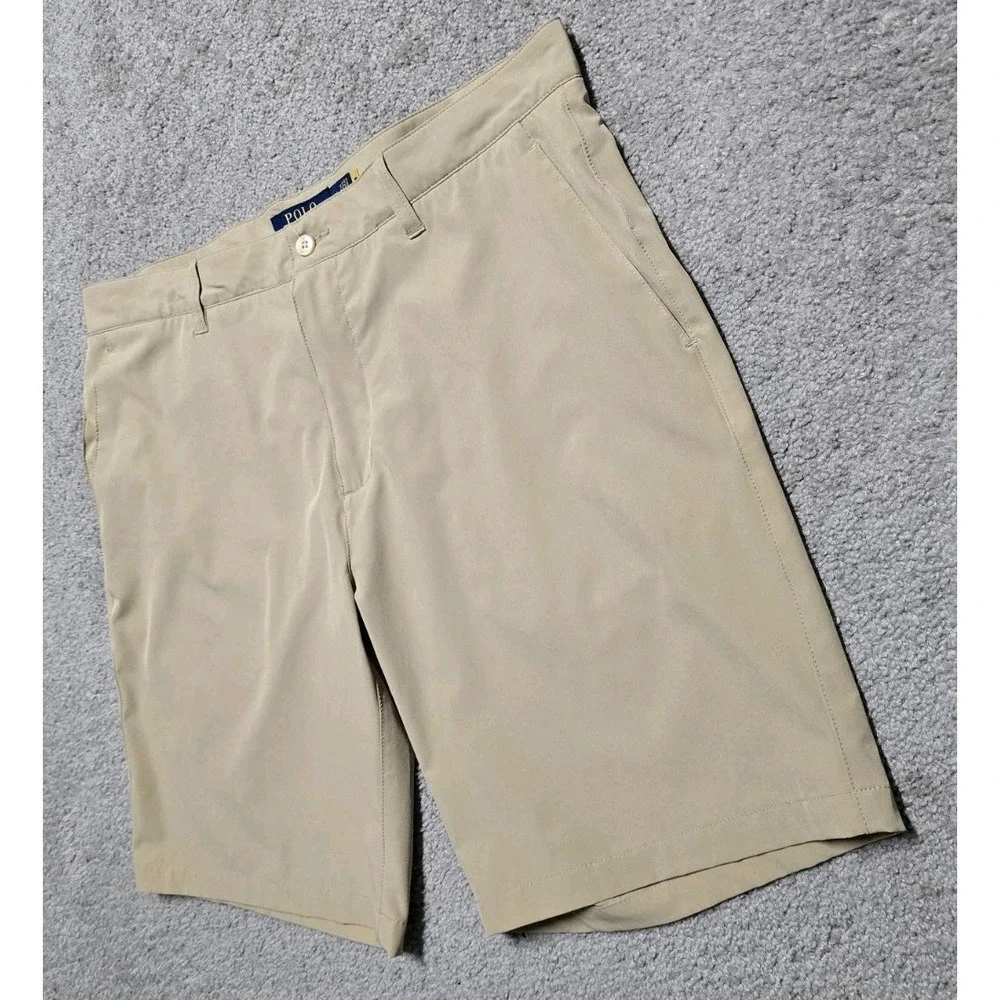 Polo Ralph Lauren Shorts Mens 34 Performance‎ Stretch Chino Flat Front Pony
